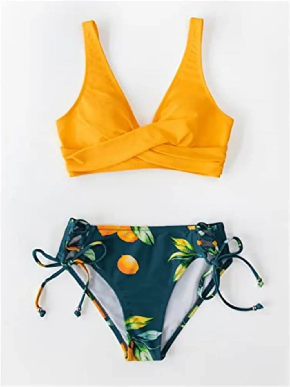 Womens Floral Bikini Set Twist Front Tie Side Two Piece Swimsuit Beach Swimwear